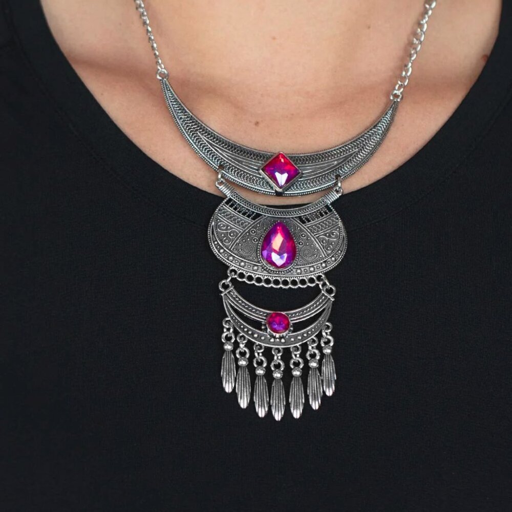 Paparazzi Jewelry Accessories - Lunar Enchantment - Pink Necklace - Vintage